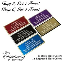 Engraved Plate 2"x4" Custom TWO TONE Aluminum Name Plate Tag Plaque Label Gift