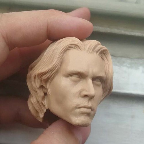 Blank 1/6 Scale Edward Scissorhands Johnny Depp Head Sculpt Unpainted Fit 12" - Picture 2 of 5