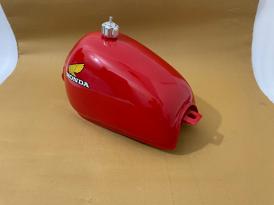Honda MR250 MR 250 1976 Modelo Rojo Pintado Acero Gasolina Combustible Tanque Gas + Tapa Foto 3 de 4
