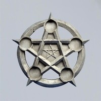 Teelichter Pentakel Polyresin D: 27 Cm Teelichthalter Pentagramm KerzenstäNder