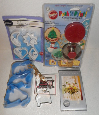 LOT Of FIVE Cookie Cutters Etc From Grandma's Collection Vtg But NEW Cake Pick