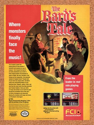 1991 Bards Tale NES Original Advertisement / Retro Wall Art v5