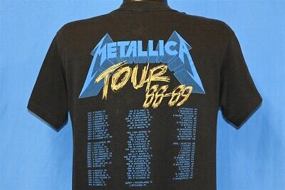 vintage 80s METALLICA AND JUSTICE FOR ALL TOUR 88-89 METAL ROCK BAND  t-shirt M