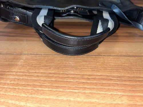 Bally Hand bag Tote bag Leather Black White Men's Used No box logo Zipper pocket - Picture 12 of 14