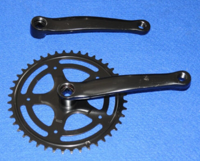 Tretkurbel Crank Stahl 1-fach Kurbelgarnitur Schwarz 44 Zähne  #77