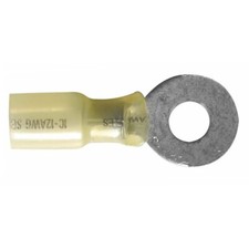Heat Shrink Crimp Ring Terminal 12-10 Gauge 1/4" Stud Wire Connector - 100 Pack