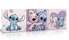 LILO & STITCH  - 3 X CANVAS PICTURES , WALL ART  , AVAILABLE IN 4 SIZES