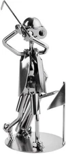 BRUBAKER Nuts and Bolts Sculpture Golf Player - Handmade Metal Man Figure Golf