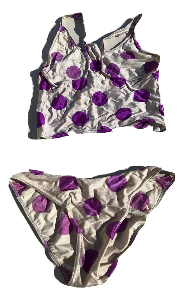 Bikini Lycra Vintage Años 80 Púrpura Lunares Euro Talla 40 Alemania Occidental Foto 2 de 4