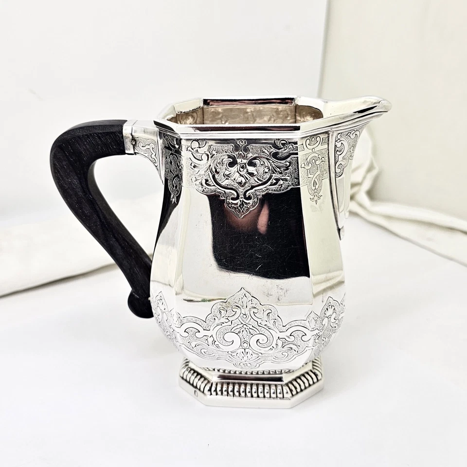 ANTIGUA JARRA CREMA PLATA ESTERLINA 950 MAISON MELLERIO PARIS, EXCELENTE, 4 3/8" Foto 2 de 4