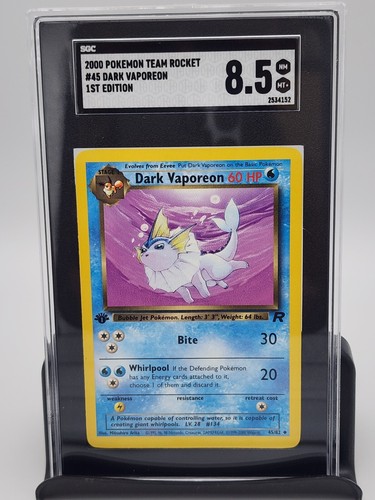 Dark Vaporeon (1st Edition) graded SGC 8.5 for sale on eBay