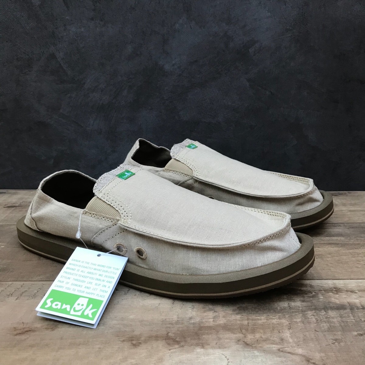 New* Sanuk Pick Pocket TX Men's Size 8 Sidewalk Surfer Shoes Tan