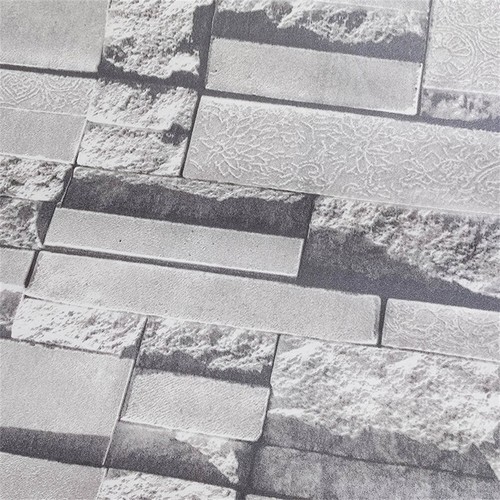 10M Silver Grey 3D Realistic Brick Effect Wallpaper Slate Stone Vintage Textured - Picture 24 of 40