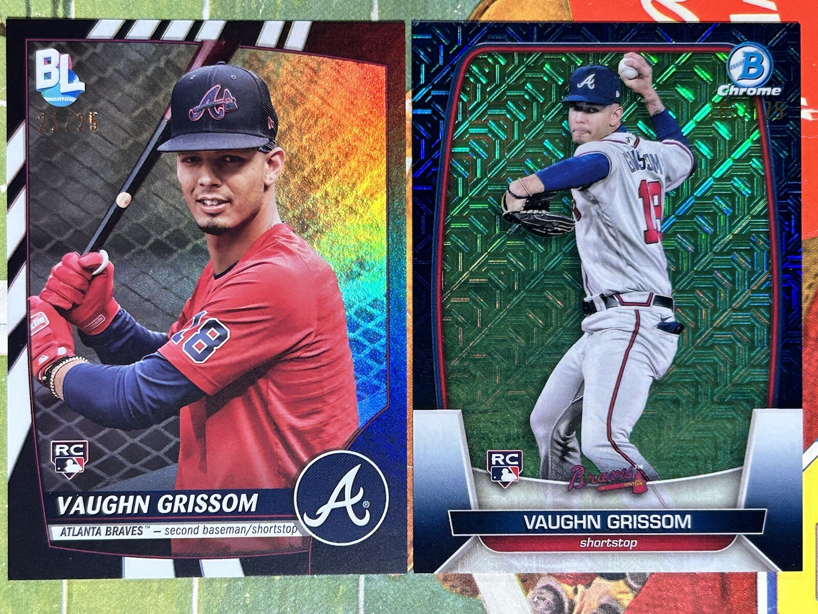 2023 Vaughn Grissom (RC): Topps Big League - Black Foil /25 /Blue Mojo Ref. /175