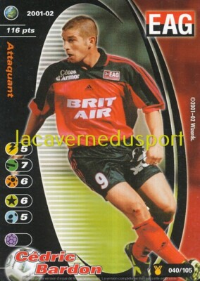 U40 CEDRIC BARDON # GUINGAMP EAG KARTE WIZARDS FOOTBALL CHAMPIONS 2001 2002