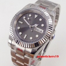 NH36A Date Week 36mm/39mm Automatic Men Watch Grey Sunburst Dial Sapphire Glass