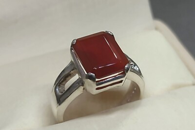 Natürlicher jemenitischer brauner Aqeeq Sterlingsilber 925 Handarbeit Damen Solitär Ring