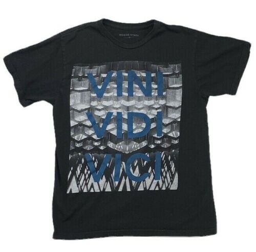 Rouge State T-Shirt Mens Size Medium Veni Vidi Vici Graphic Tee Black - Picture 1 of 5