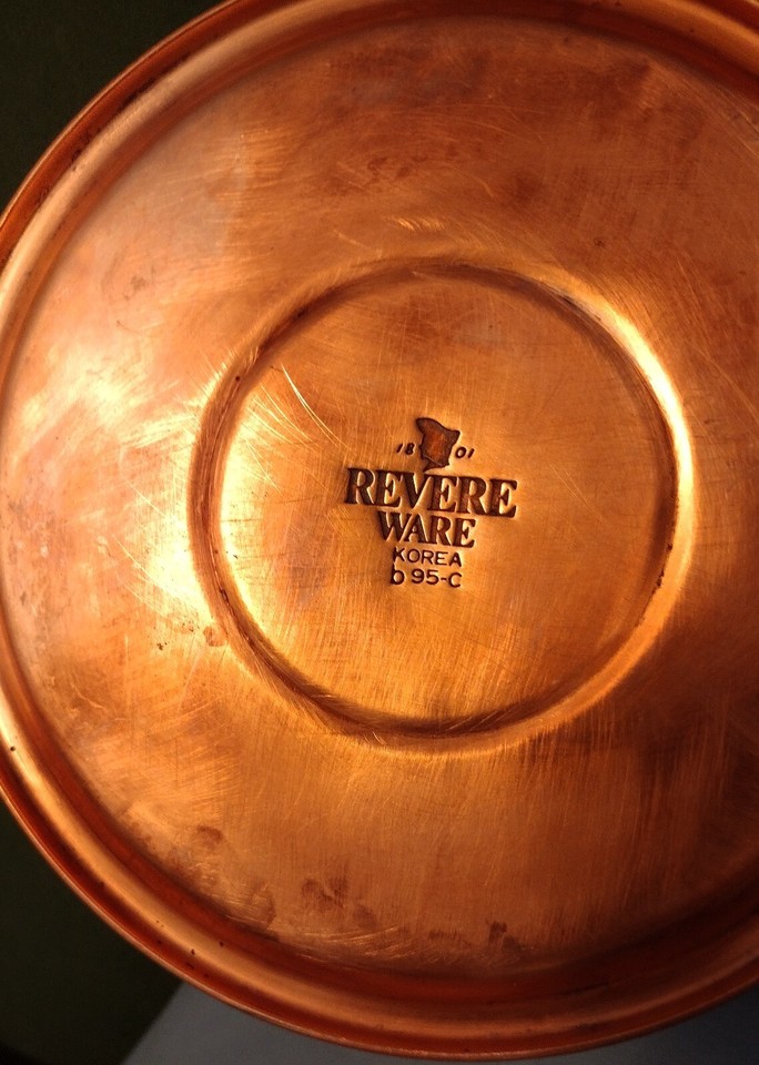 Vintage Paul Revere Ware 1801 Whistling Tea Kettle, Copper Bottom, 2 QT