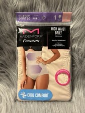 Maidenform Flexees Shapewear Womens Size Large Beige High Waist Brief