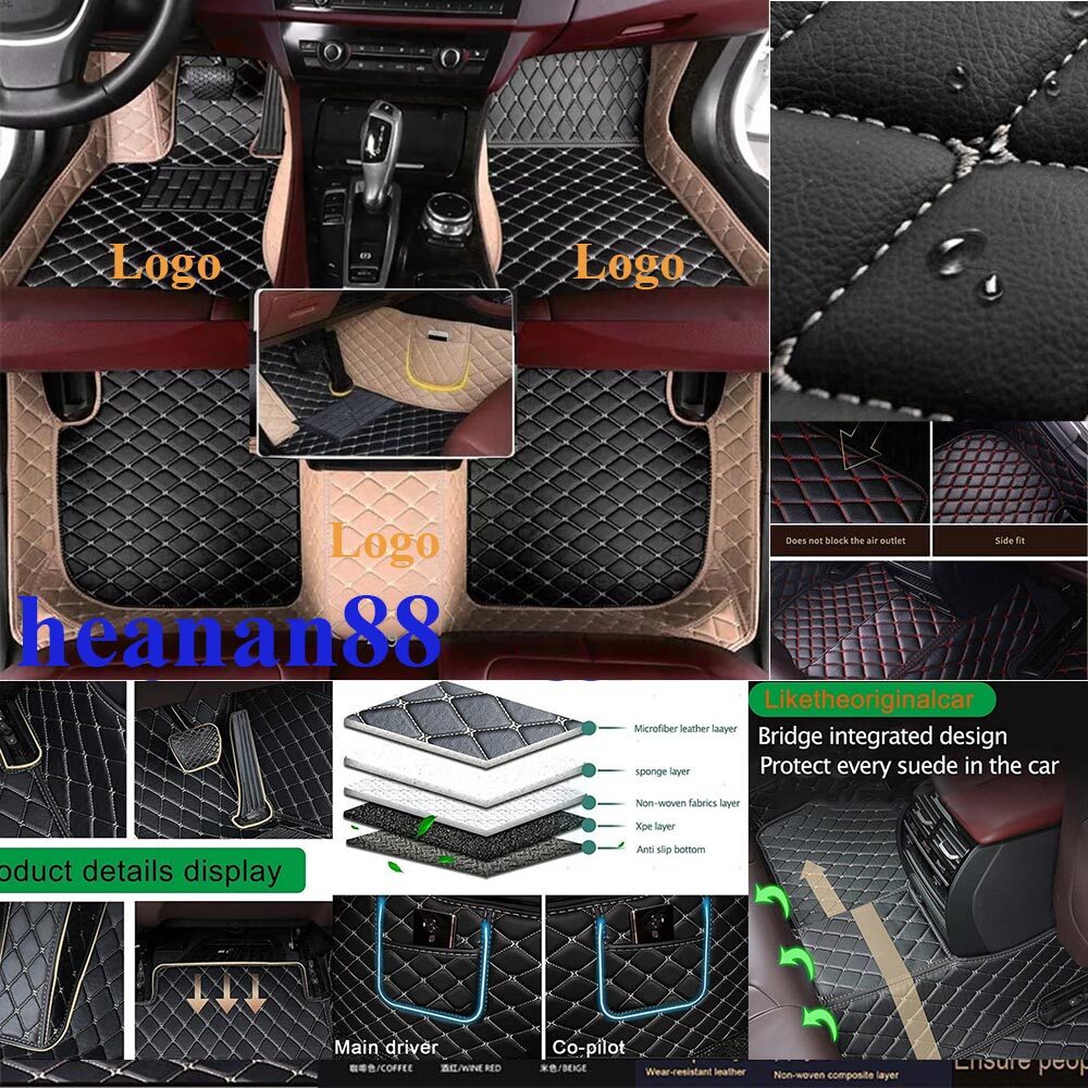 Fit for Infiniti All Cars Floor Mats Anti-slip Carpets Liners PU Leather Mats