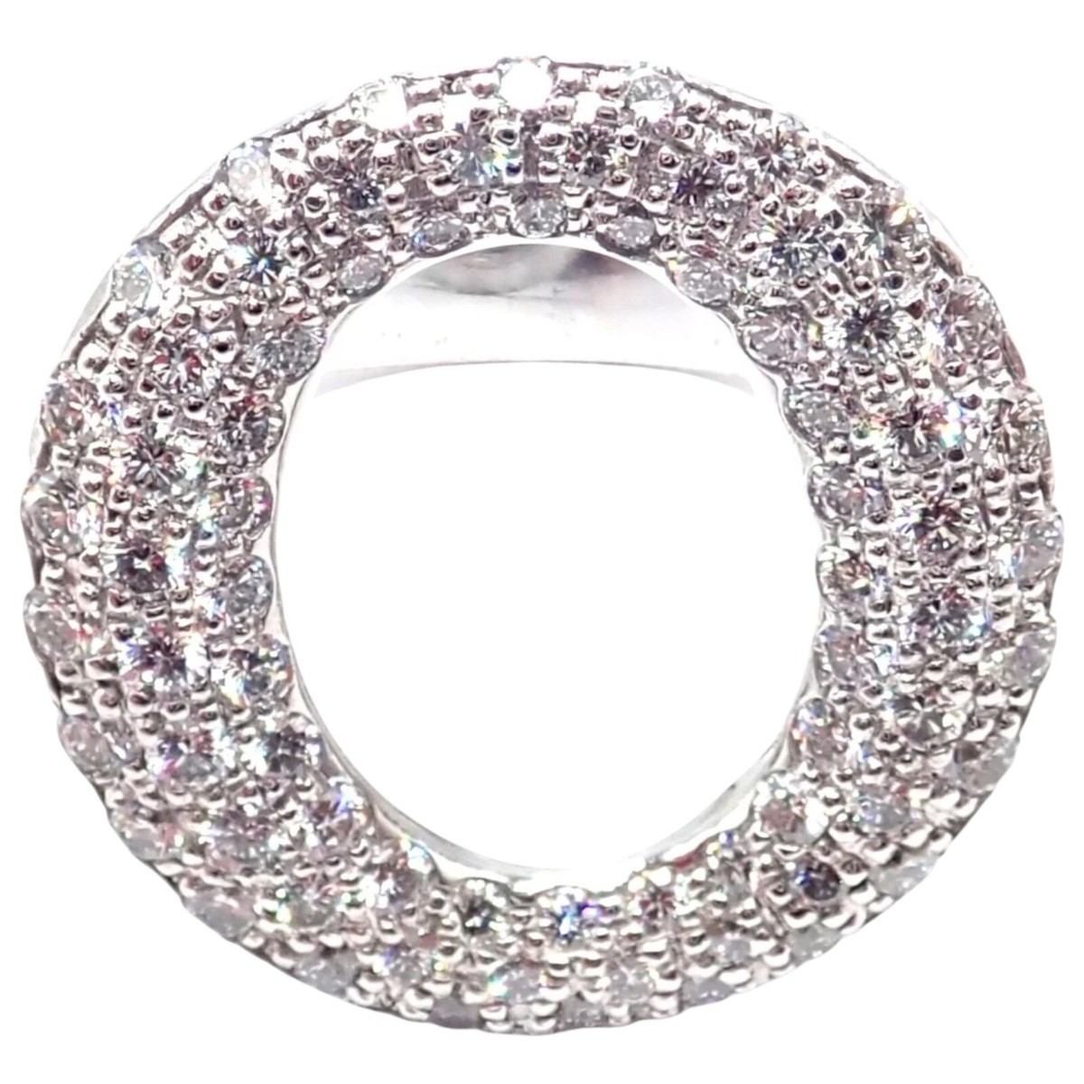 Authentic! Tiffany & Co Elsa Peretti Sevillana Platinum Diamond O 