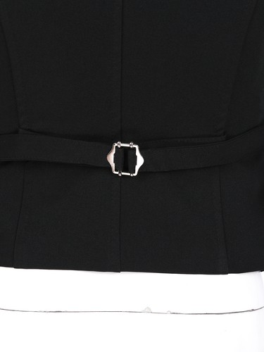 Damen Anzugweste komplett gefüttert Einreiher V-Ausschnitt eleganter Anzug Business Weste - Bild 7 von 18