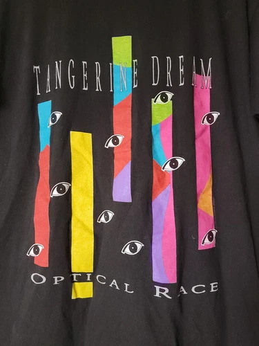 Tangerine Dream Optical Race Concert XL T Shirt 1980s vintage concert t-shirt, vintage, size XL, single stitch, B+ condition