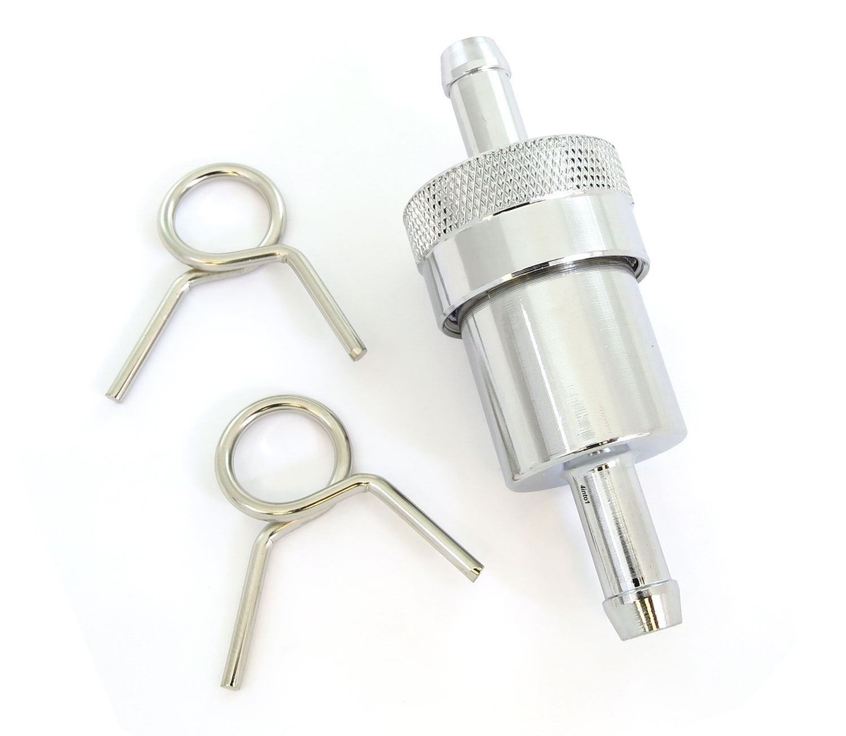 S Emgo Chrome Anodized Aluminum Fuel Filter - 1/4