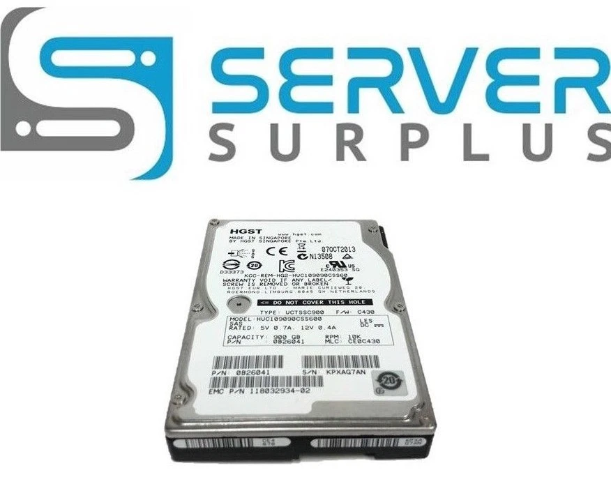 EMC 0B26041 HGST 900GB 10K 6GBPS SAS 2.5
