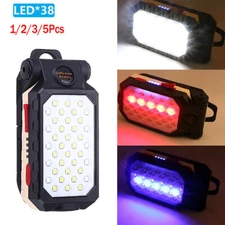 COB LED Work Light Magnetic Camping Lamp Flashlight With Hook USB Rechargeable