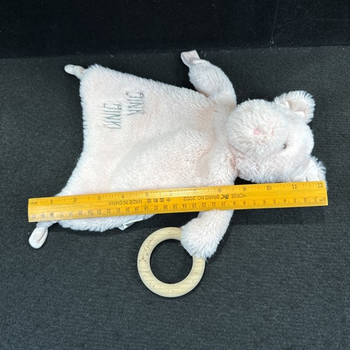 Mud Pie rosa Schwein Oink Lovey 11 Zoll Plüschtier Stofftier Baby Spielzeug Schnuller Beißring - Bild 12 von 12