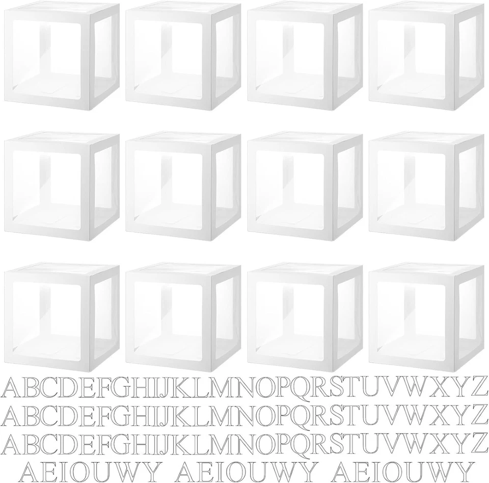 Juego de cajas de globos transparentes reutilizables con letras del alfabeto para cualquier celebración Foto 3 de 4