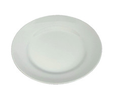 Vintage Schmidt White Porcelana 10.25" Dinner Plate, Brazil-Restaurant Ware