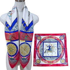 HERMES Carre 90 "FEUX D ARTIFICE" 100 Silk Scarf Vintage Cleaned
