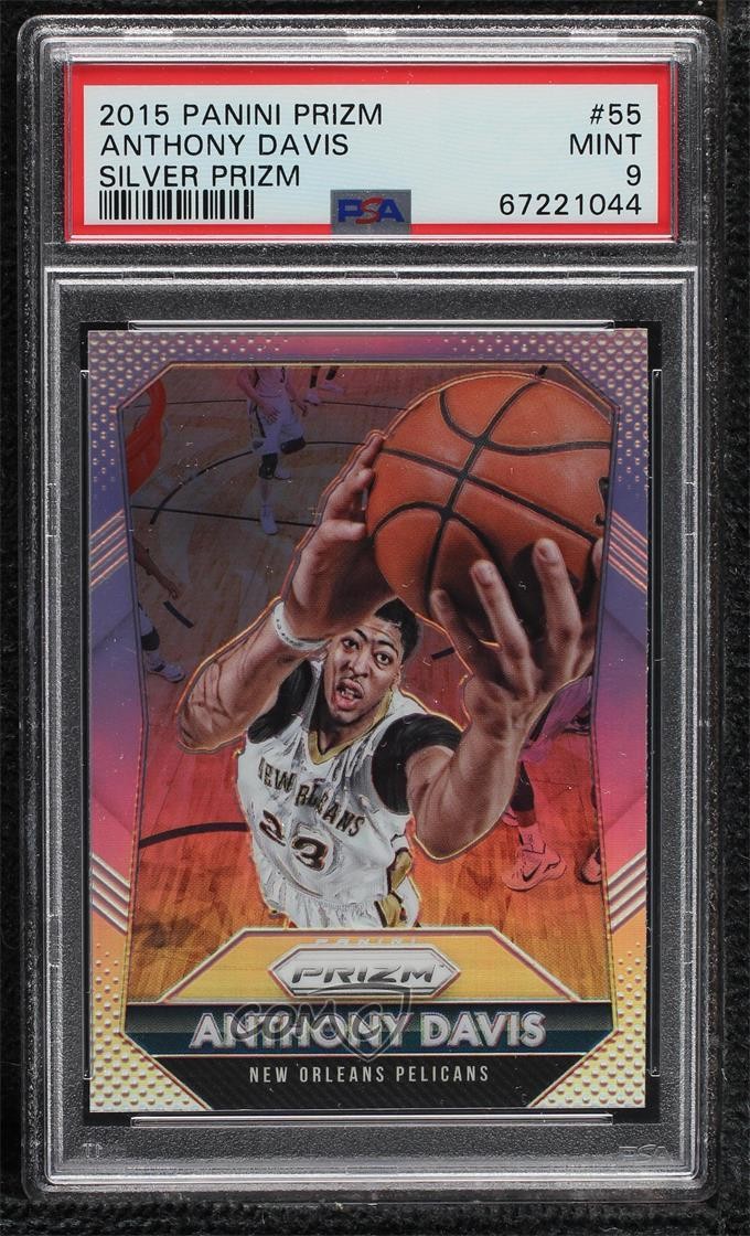 2015-16 Panini Prizm Silver Prizm Anthony Davis #55 PSA 9 MINT 09hy
