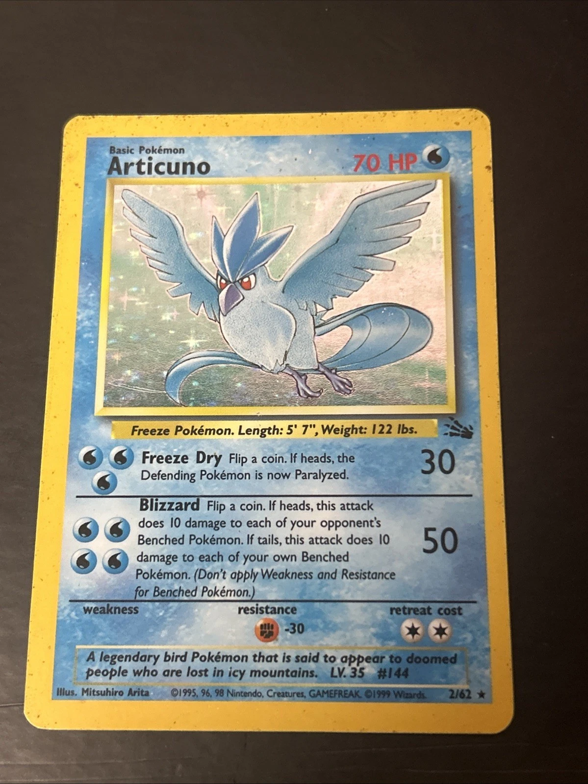 Pokemon Card - Articuno Fossil 2/62 Holo Rare #1