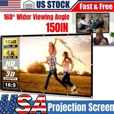 12.5ft Portable Projector Movie Screen, 16:9 4K Projection Screen US Stock