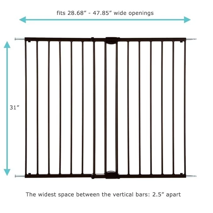 Easy Swing & Lock Baby Gate Series 2: Metal Safety Gate matte bronze pack.