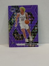 2024-25 Panini Mosaic Jeremy Sochan #54 Fluorescent Purple Mosaic Prizm /249