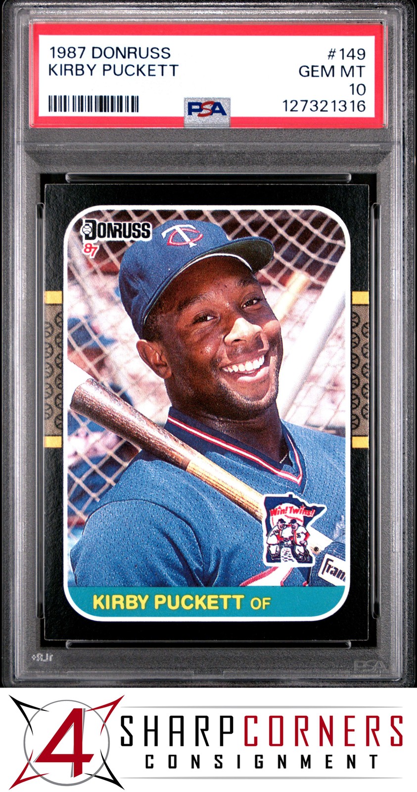 1987 DONRUSS #149 KIRBY PUCKETT TWINS HOF PSA 10