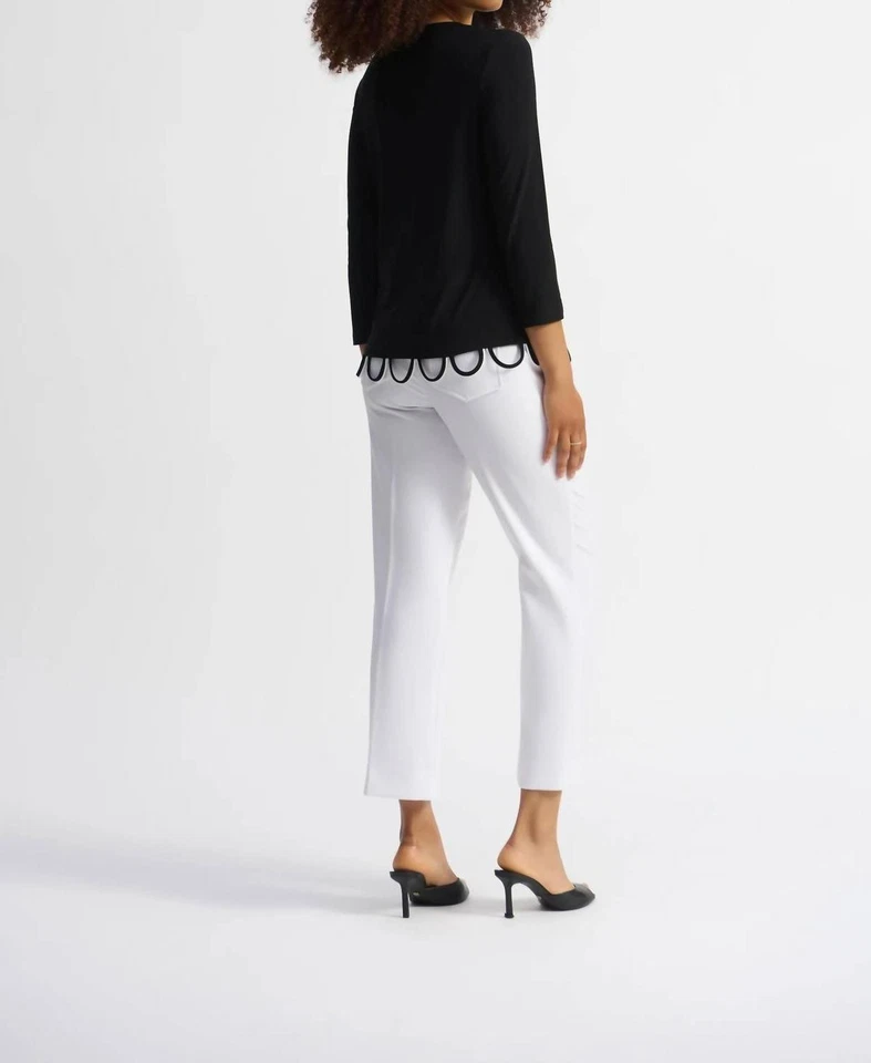 Joseph Ribkoff Loop Detail Quarter Sleeve Fitted Top Size 8 (UK 10) - Image 2 of 4