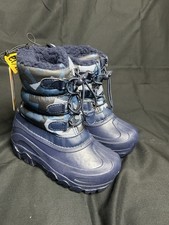Member's Mark  Boy's Kids Snow Boots  Blue / Black Cozy Warm Sz 11/12 NEW 