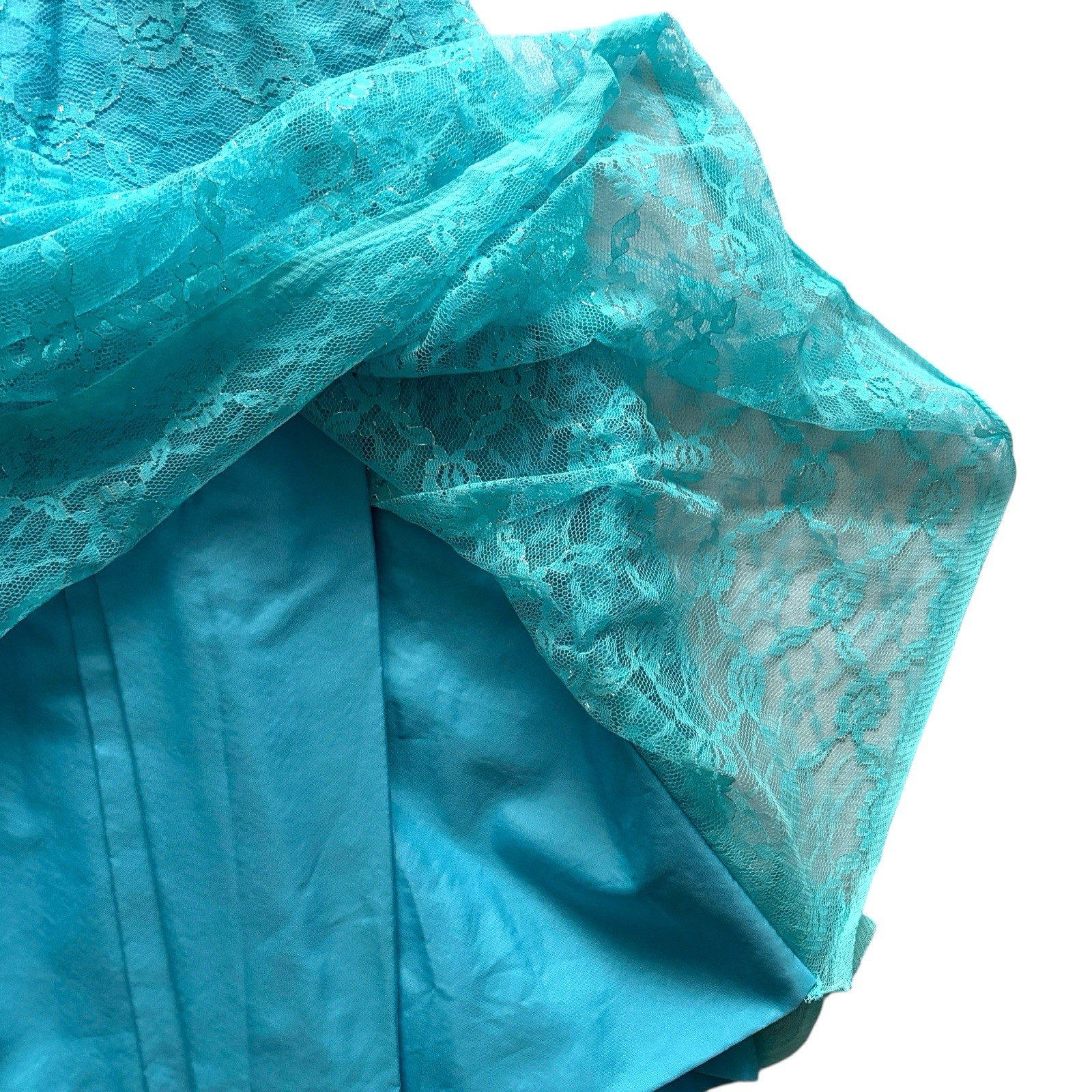 Vintage Skirt 80s Sky Blue Mesh Retro Boho 6 image 3