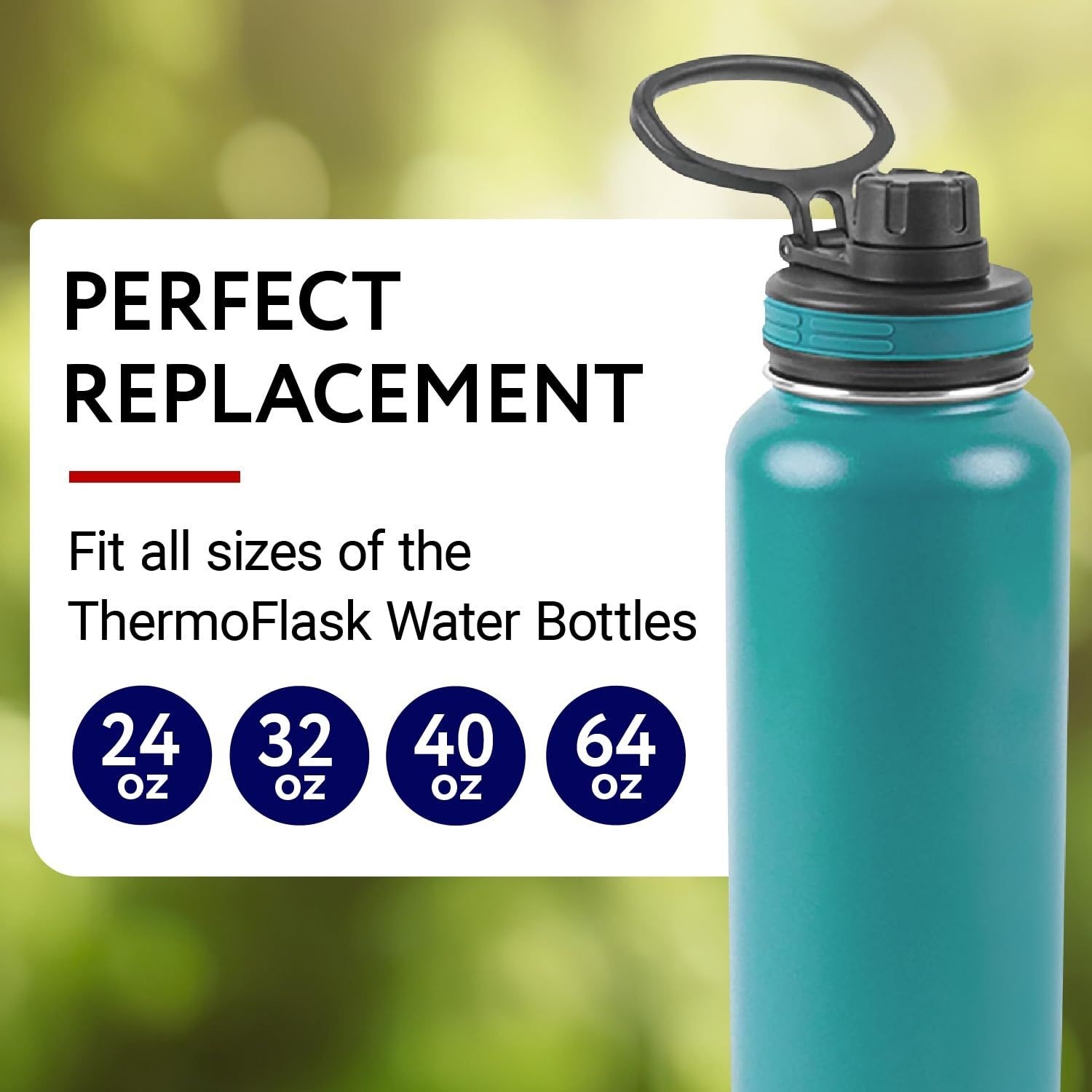 [3 Sets] Water Bottle Gasket Replacement for Thermoflask 40oz, 24oz, 32oz & 64oz