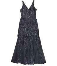 Nightway Womens Sequin Gown Dress, Blue, 8