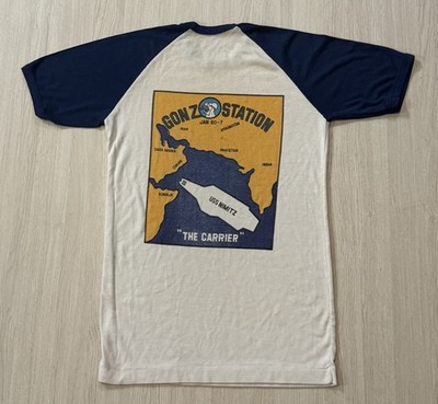 Vintage 80s USS Nimitz CVN-68  Gonzo Station  Shirt S/M United States Navy