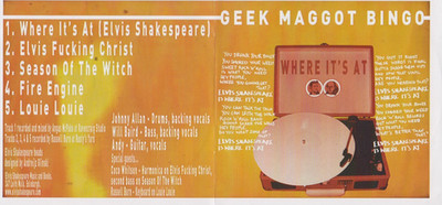 Geek Maggot Bingo 5 Track Promo CD JR1 No Case Please Read The Description!
