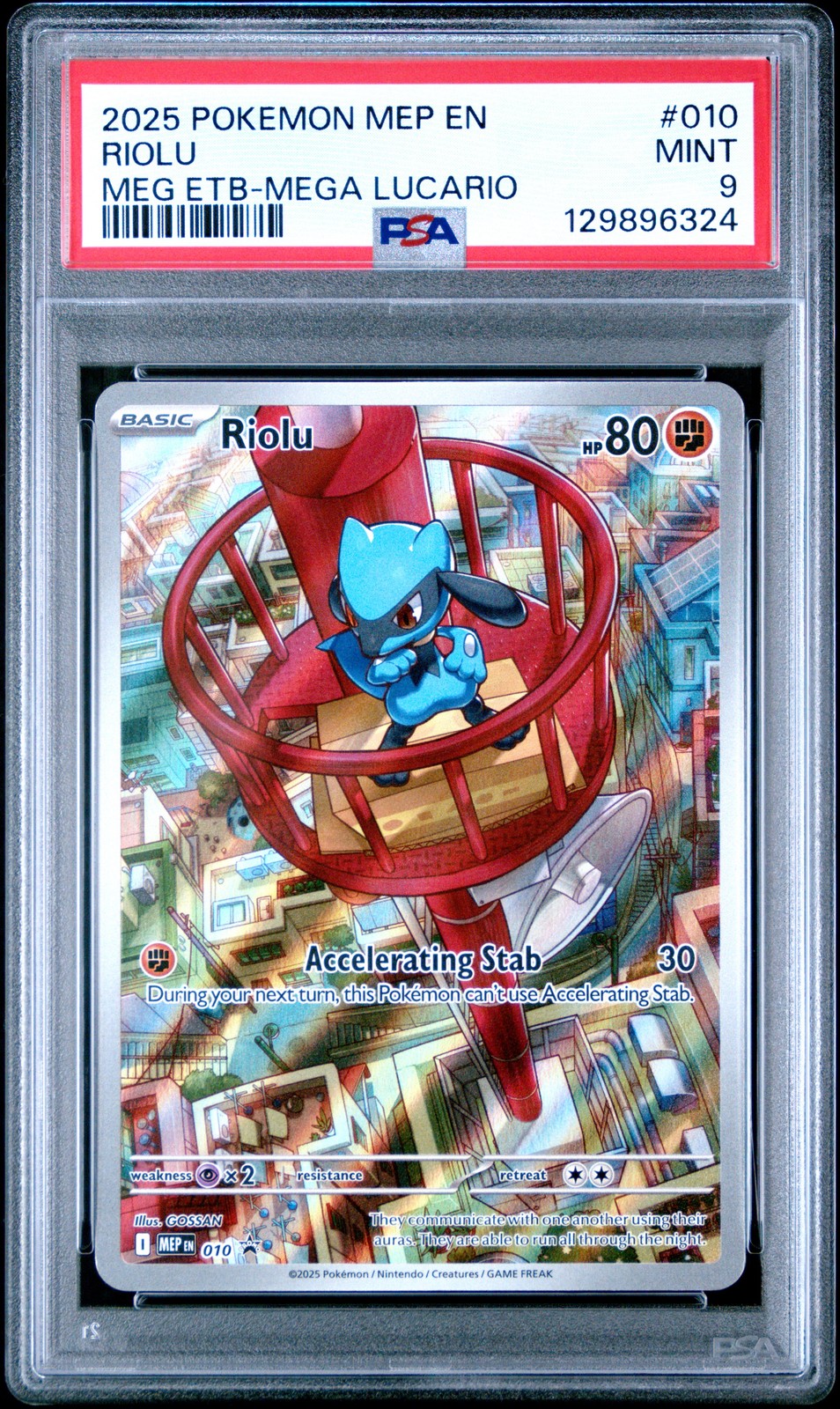 2025 POKEMON MEP EN-ME BLACK STAR PROMO #010 RIOLU PSA 9