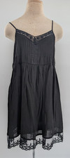 Patrons of Peace Women Little Black Slip Spaghetti Strap Lace Dress Size S